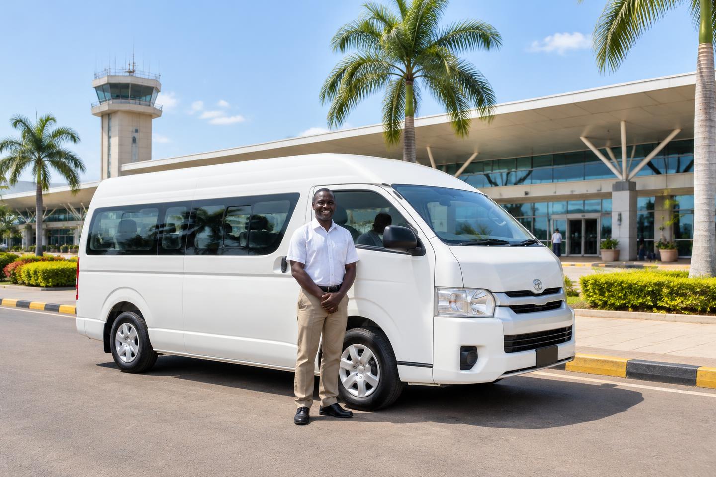 Illustration of an airport transfer van in Tanzania